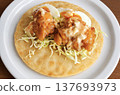 Teriyaki chicken tortilla wrap - an image of a homemade lunch. 137693973