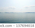 Ise-Shima: A view of the calm sea and islands from a cruise ship in Ago Bay, Shima City, Mie Prefecture. 137694018