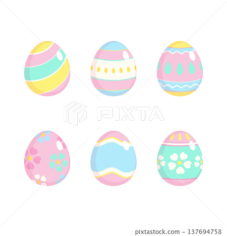 pink decorated easter egg set 137694758