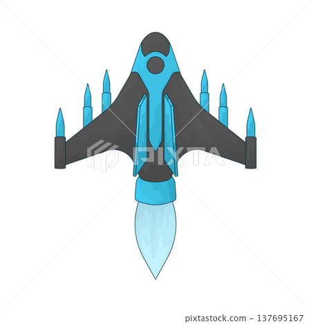 Illustration of Futuristic Spaceship Illustration of Futuristic Spaceship 137695167
