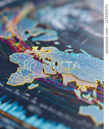 Concept of sector rotation in Q2 2026 visualized with color coded financial graphs layered over global map, clean flat lay design, high resolution Concept of sector rotation in Q2 2026 visualized with color coded financial graphs layered over global map, clean flat lay design, high resolution 137695672