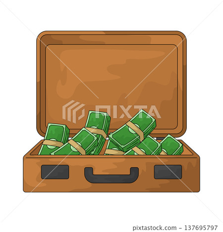 Illustration of Money Suitcase 137695797