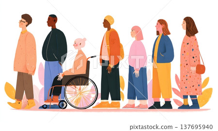 Inclusive community concept artwork promoting acceptance and empathy 137695940