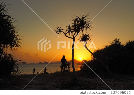 Evening view of Ama Beach, Zamami Island, Okinawa 137696055