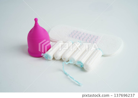 Sanitary hygiene set for women menstrual period cycle protection. Sanitary hygiene set for women menstrual period cycle protection. 137696237