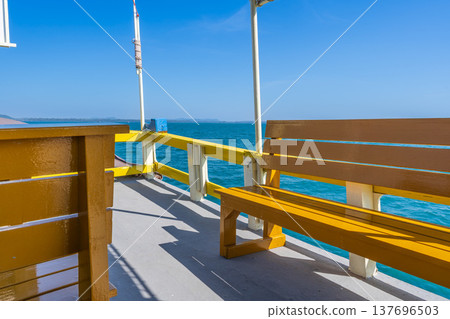 Scenic View from a Wooden Ferry Deck 137696503