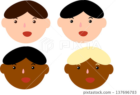 各種男孩臉部的圖標 137696783