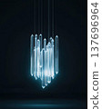 Futuristic Crystal Chandelier with Luminous Glow 137696964
