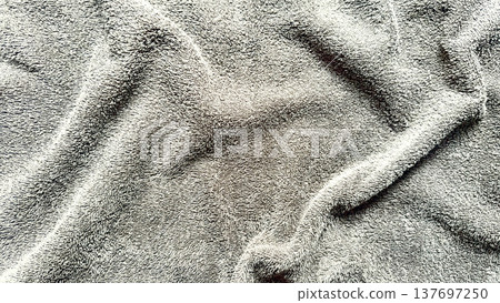 soft gray fuzzy terrycloth texture closeup for web design background 137697250