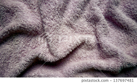 soft lavender fleece fabric waves in closeup fuzzy texture for cozy wallpaper or serene banner background soft lavender fleece fabric waves in closeup fuzzy texture for cozy wallpaper or serene banner background 137697481