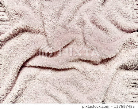fluffy pink blanket cozy plush texture soft rumpled luxurious folds macro background fluffy pink blanket cozy plush texture soft rumpled luxurious folds macro background 137697482