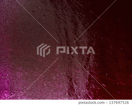 macro abstract magenta red mesh fabric texture with shimmering fibers, detailed woven textile surface ideal for web design background, print media accent, modern branding visual 137697526