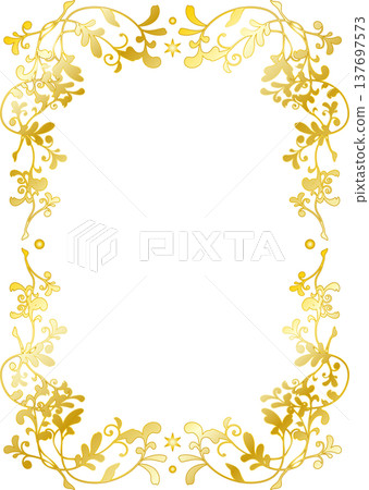 以金色漸層植物圖案為特色的相框（A4 尺寸）。 137697573