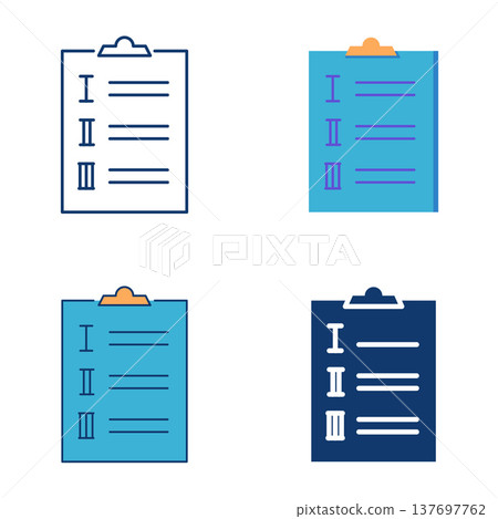 Clipboard with list icon set Clipboard with list icon set 137697762