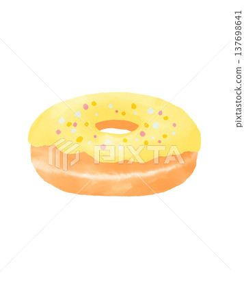 Watercolor-style illustration of a lemon donut Watercolor-style illustration of a lemon donut 137698641