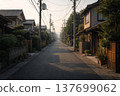 A quiet morning scene in a Japanese residential area. 137699062