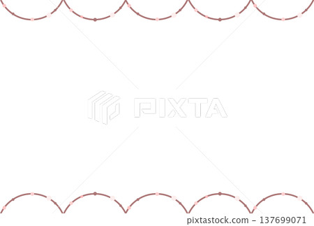 一圈由連續的粉紅色圓點和半圓組成的邊框 137699071