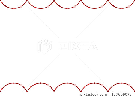 一圈紅色圓點和半圓。 137699073