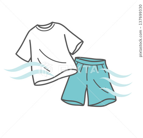 Illustration of breathable clothing (for preventing heatstroke, summer clothing) Illustration of breathable clothing (for preventing heatstroke, summer clothing) 137699330