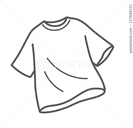 Illustration of a simple short-sleeved T-shirt (white) Illustration of a simple short-sleeved T-shirt (white) 137699331