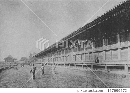 老照片，1894年，京都，三十三間堂，大型射箭比賽 137699372