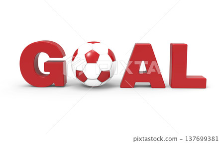 3D goal text on white background 137699381