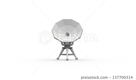 Minimalist satellite dish against white background 137700314