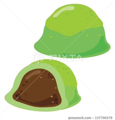 日本傳統點心「鶯餅」（附橫斷面圖） 137700379