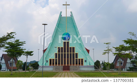 Exterior View Of Pastoral Center Of Dalat Diocese In Dalat City, Vietnam. 137700381
