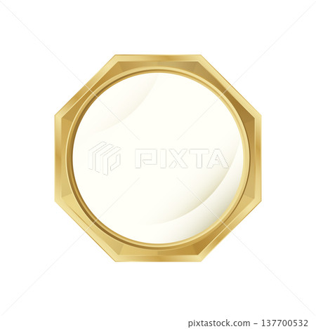 Luxury gold badge frame (octagonal label template) Luxury gold badge frame (octagonal label template) 137700532