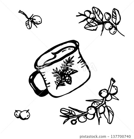 Metal camping mug with tea Metal camping mug with tea 137700740