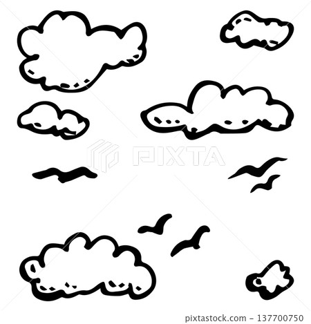Clouds and birds in the sky Clouds and birds in the sky 137700750