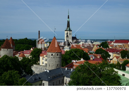 Tower of St. Olaf's Church in Tallinn Tower of St. Olaf's Church in Tallinn 137700978