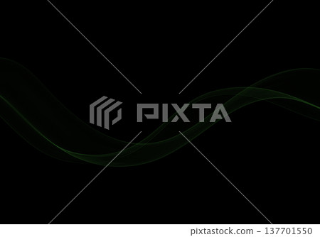 Abstract dark green wavy line of thin vector outlines on deep black background for technological design. Eps 10 Abstract dark green wavy line of thin vector outlines on deep black background for technological design. Eps 10 137701550