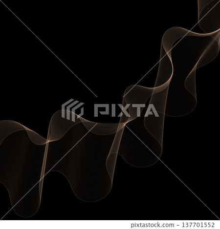 Abstract copper diagonal wave of thin mesh lines on black background for elegant modern design. Eps 10 137701552