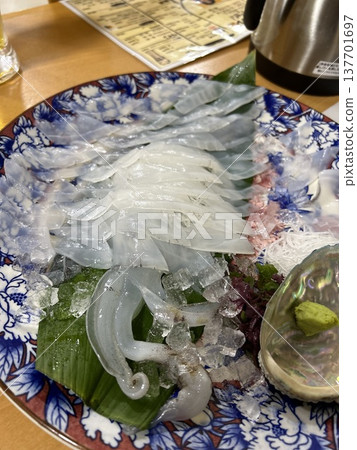 Fresh squid sashimi 137701697