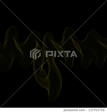 Golden smoky wave of elegant lines on deep black background for premium projects. Eps 10 Golden smoky wave of elegant lines on deep black background for premium projects. Eps 10 137701739