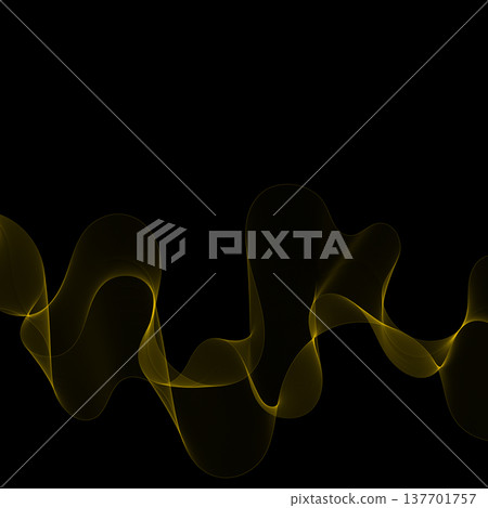 Modern golden wavy line of thin outlines on dark background for creating stylish banners. Eps 10 Modern golden wavy line of thin outlines on dark background for creating stylish banners. Eps 10 137701757