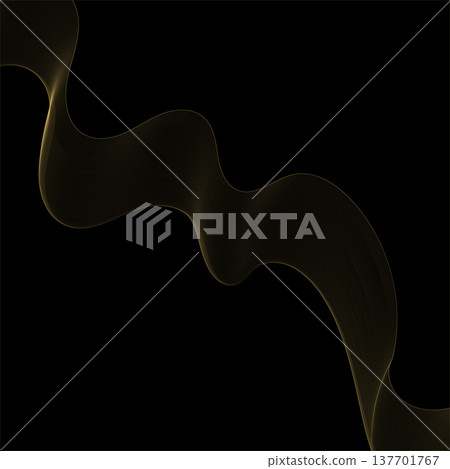 Modern graphic golden wave with high line detail on a contrasting black background for design. Eps 10 137701767