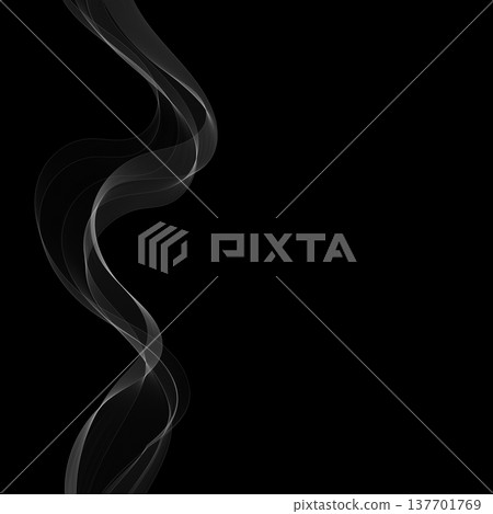 Elegant monochrome graphic illustration of a smooth smoky flow for modern digital projects. Eps 10 137701769