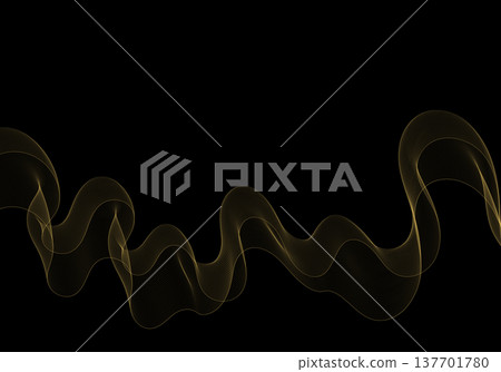 Golden abstract linear wave on black background for luxury premium design and festive holiday banners. Eps 10 137701780