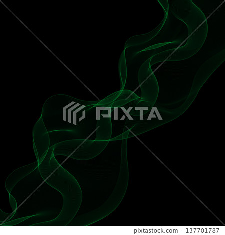Elegant green smoke curve in high-tech style for presentations. Eps 10 Elegant green smoke curve in high-tech style for presentations. Eps 10 137701787
