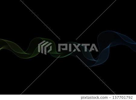 Abstract dynamic wave of thin lines with a gradient from green to blue color on a black background. Eps 10 Abstract dynamic wave of thin lines with a gradient from green to blue color on a black background. Eps 10 137701792