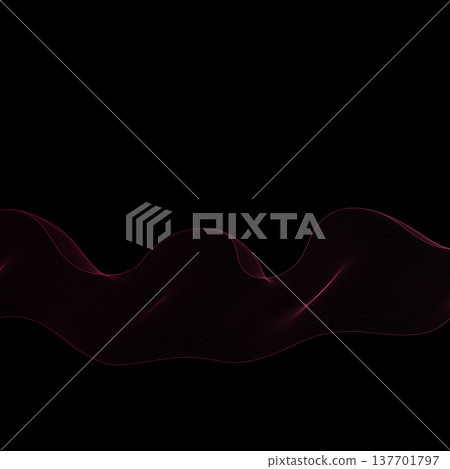 Abstract pink wavy line with a sophisticated silk effect on a deep black background for modern design. Eps 10 Abstract pink wavy line with a sophisticated silk effect on a deep black background for modern design. Eps 10 137701797