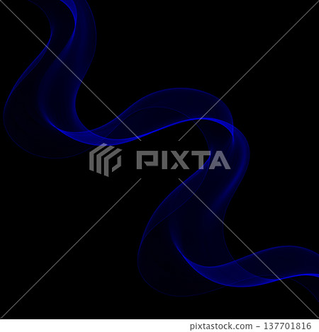 Abstract blue wavy line with a sophisticated smoke effect on a deep black background for modern design. Eps 10 Abstract blue wavy line with a sophisticated smoke effect on a deep black background for modern design. Eps 10 137701816