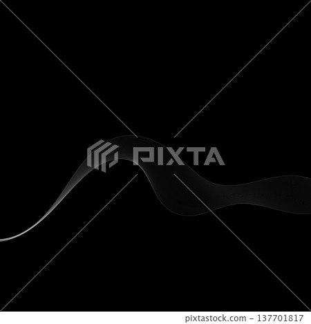 Thin white ribbon bending in dark space. Eps 10 137701817