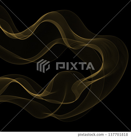 Technological mesh in the shape of a smooth wave on black. Eps 10 137701818