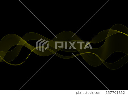 Abstract golden composition of several intertwined wavy lines on a black background for modern digital design. Eps 10 137701832