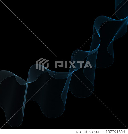 Elegant turquoise mesh curve in deep dark space. Eps 10 Elegant turquoise mesh curve in deep dark space. Eps 10 137701834