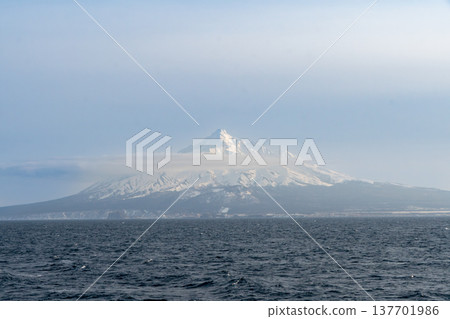 The ocean view from the Heartland Ferry and the vast expanse of Hokkaido's seas. 137701986